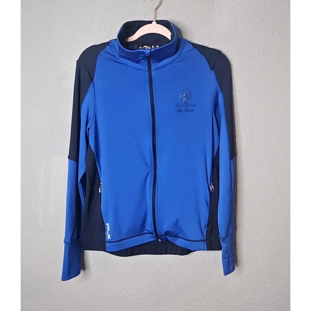 Polo Sport Ralph Lauren Jacket Womens M Blue RLX Black Label Activewear Full Zip
